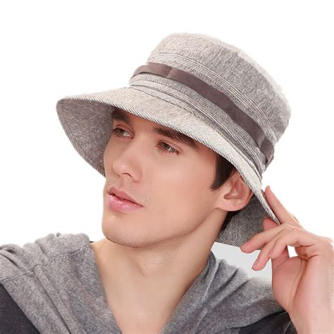 brand kenmont summer spring bucket hat fashion men cotton foldable
