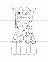 Monster Craft Monsters Cut Own Print Paste Make Template Printable Kids Crafts Halloween Color Templates Printables Party Fold 3d Fun sketch template