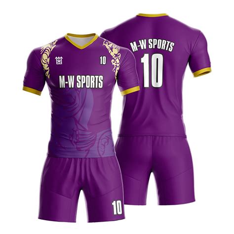 personalize   logo team kits jersey  short sublimation purple soccer uniforms wear