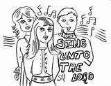 Coloring Sing Lord Unto Singing Poster Children Song Drawing Jesus Music sketch template