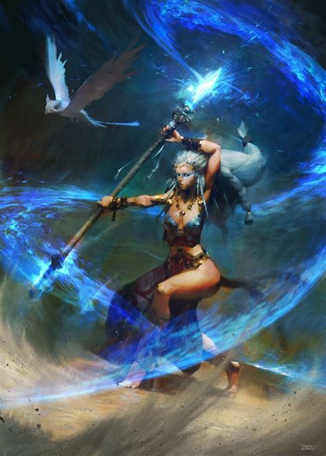 Artstation White Sorceress Halil Ural Fantasy Witch Sorceress