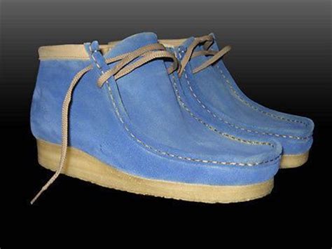 custom dyed baby blue wallabee clarks boots wu tang ghostface killah