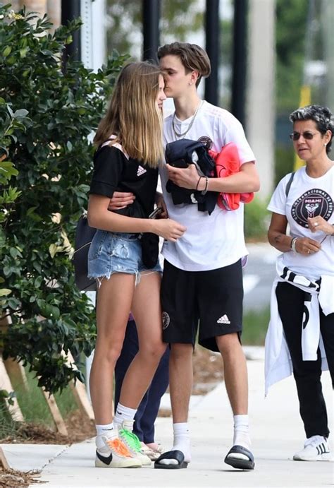 Romeo Beckham Kisses Girlfriend Outside Inter Miami Cf Stadium Metro News