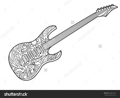 creative picture  guitar coloring page birijuscom guitar