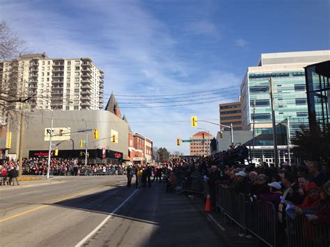 thousands gather  remembrance day  downtown kitchener