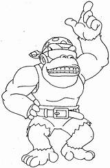 Kart Donkey Coloriage Diddy Wii Colorier sketch template