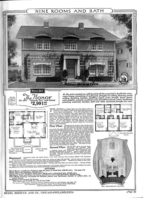 sears house kit  honor vintage house plans  bedroom house plans sears kit homes