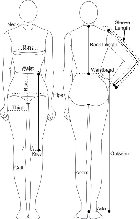 printable body measurement chart  sewing