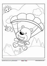 Coloring Bear Diving Kidzezone sketch template