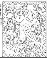 Rug Hooking Patterns Folk Bird Pattern sketch template