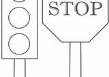 Coloring Stop Sign Pages Coloring4free Traffic Light Category sketch template