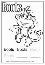Coloring Boots Pages Dora Diego sketch template
