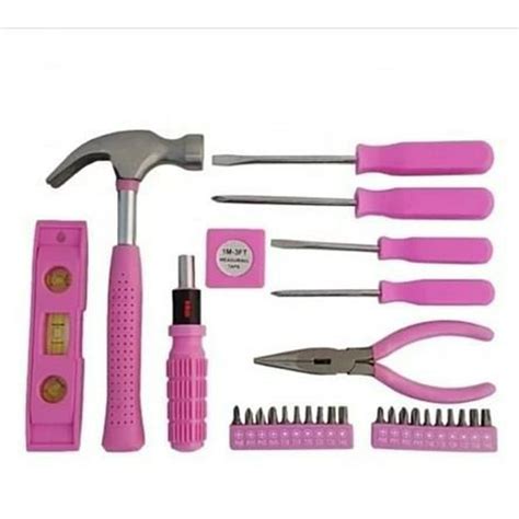 Pink Ladies Women Females 30 Piece Girls Tool Set Box With Premium