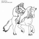 Horse Coloring Christmas Santa Pages Claus Color Printable Sleigh Kids Print Father Horseback Line Getdrawings Getcolorings Own sketch template