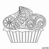 Coloring Cupcake Pages Cakes Cupcakes Cup Adult Cake Adults Season Spring Perfect Flowery Anna Justcolor sketch template