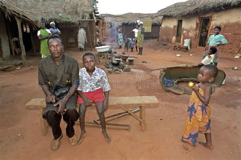 village life in ghana with women father and son editorial photography image 38041057