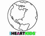 Coloring Map Globe Clipart Kids sketch template