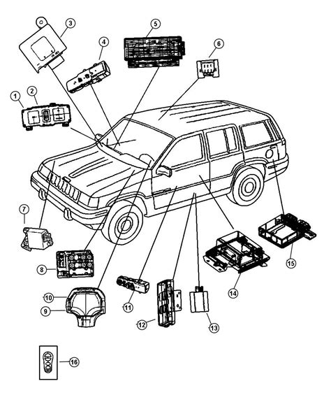 jeep module message center  laz  vehicle information center jeep parts