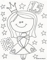 Quinceanera Coloring Pages Alley Doodle sketch template