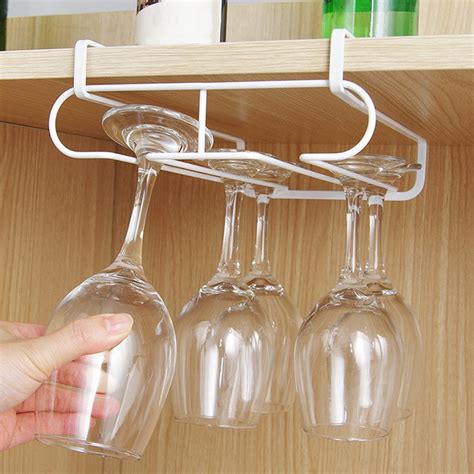 rows wine glass rack stemware holder  cabinet hanging bar hanger