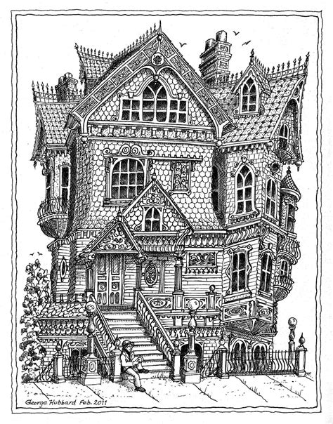 ideas  coloring haunted house coloring pages