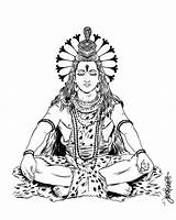 Shiv Shiva Gods Pencil Hindu Hinduism Vishnu Parvati Deities sketch template