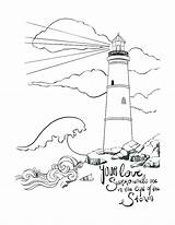Lighthouse Coloring Pages Romans Bible Adults Printable Light Stormy Jesus Adult Psalm Drawing Realistic Rock Surrounds Verse House Books Sunday sketch template