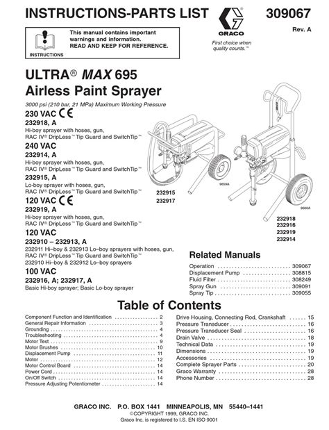 graco ultra max  instructions parts list manual   manualslib