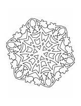 Coloring Snowflake Snowflakes Mittens Pages Printable sketch template