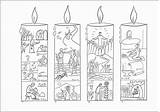 Advent Coloring Pages Candles Wreath Christmas Calendar Candle Colouring Kids Epiphany Drawing Sheet Color Print Catholic Activity Church Printable Sheets sketch template