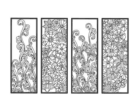 diy bookmarks printable coloring page instant  etsy