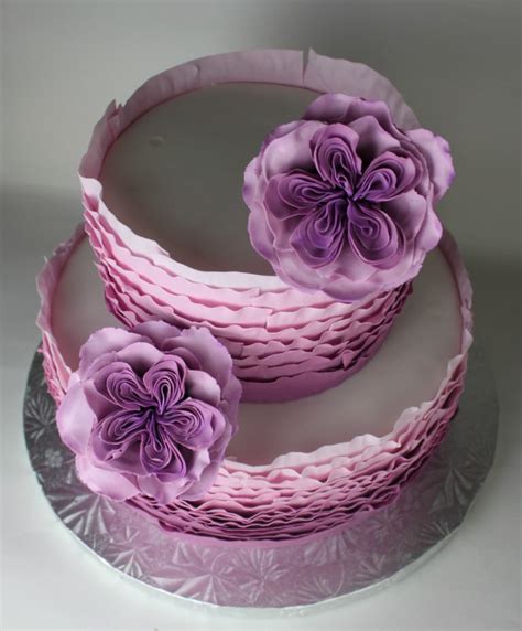 purple ruffle ombre cake lil  cakes