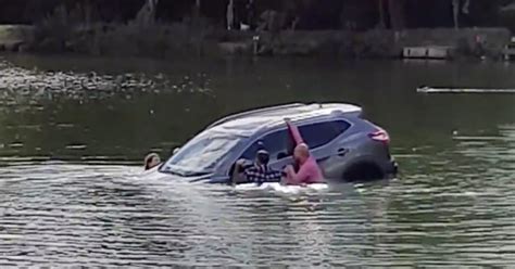 man crashes into river after attempting to give himself a