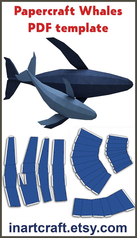 papercraft whale  family  whales paper model paper