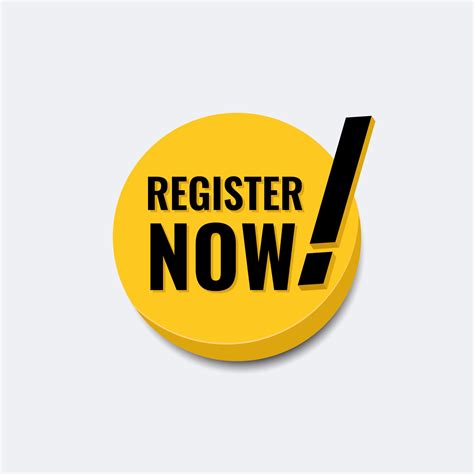 register  icon  logo badge template  modern  warning mark  yellow color vector