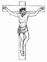 Jesus Coloring Crucifixion Christ Printable Drawing Pages Easy Kids Crucifix Cross Crucified Easter Christian Drawings Color Sunday Colouring Sheets Children sketch template