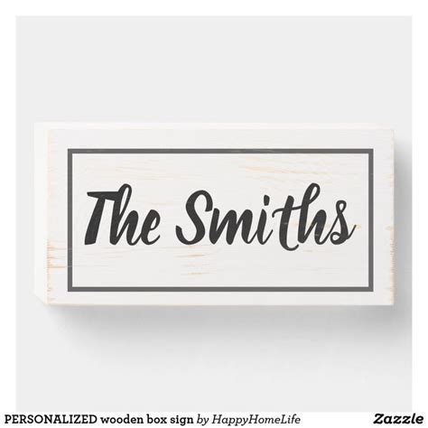 personalized wooden box sign zazzlecom   personalised wooden