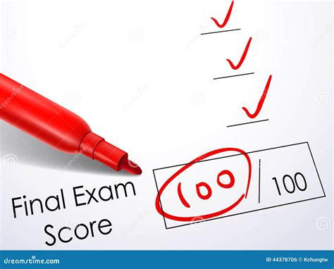 close    score  final exam paper stock illustration