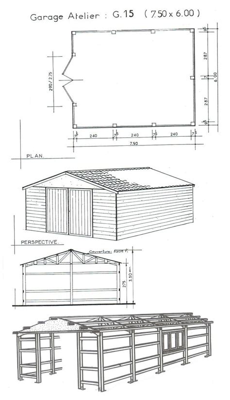 abri jardin chalet bungalow garages ossature en bois cabane garage atelier