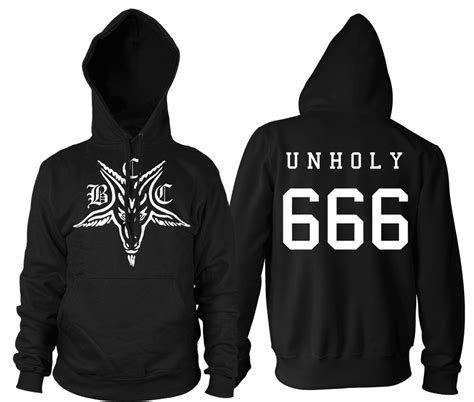 Baphomet 666 Hooded Pullover Sweater Blackcraft Cult