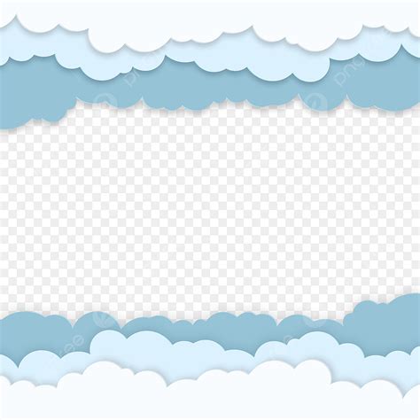 paper cut clouds png image blue minimalist geometric paper cut clouds border blue paper