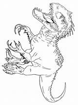 Indominus Coloring Dinosaur Jurassic Rampage sketch template