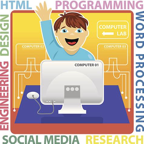 computer lab illustrations royalty free vector graphics and clip art