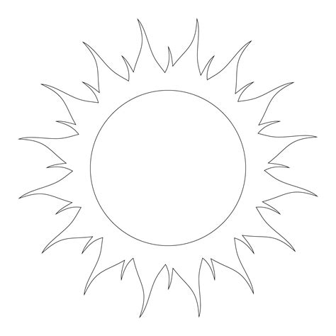 sun outline printable     printablee