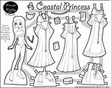 Paper Dolls Princess Printable Marisole Coloring Doll Monday Coastal Print Disney Pages Colouring Paperthinpersonas Clothes Sheets Frozen Costume Choose Board sketch template