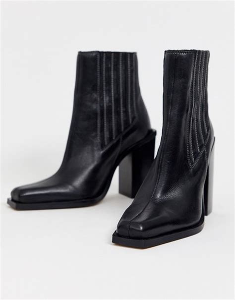 asos design east coast leather western chelsea boots  black asos laarzen chelsea boot