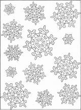 Coloring Pages Snowflake Adult Christmas Dover Publications Doverpublications Haven Creative Book sketch template