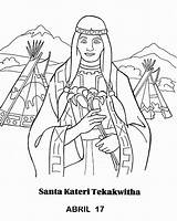 Coloring Pages Nations First Kateri Tekakwitha St Library Popular sketch template