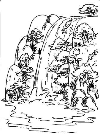 coloring pages  kids waterfall coloring pages  kids