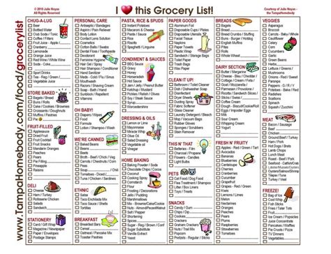 grocery list cleaning organization pinterest